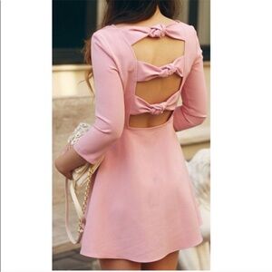 BLOGGERS FAV! Zara Pink Long Sleeve Bow-Back Dress